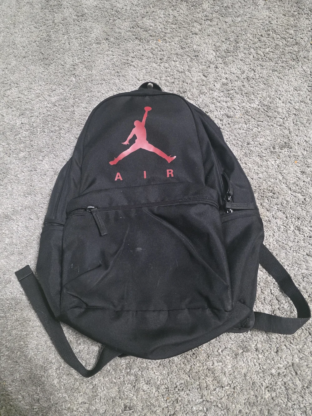 Jordan Air Black Backpack with Red Logo